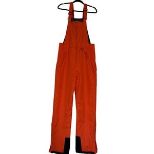 GEMYSE Outdoor Bib Overalls Mens Medium Orange Waterproof Insulated Snow Pants